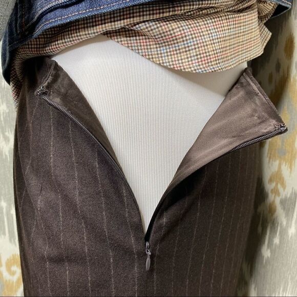 Ralph Lauren Fall '12 Chocolate Brown Cashmere Blend Pinstripe Pencil Skirt - Picture 7 of 16